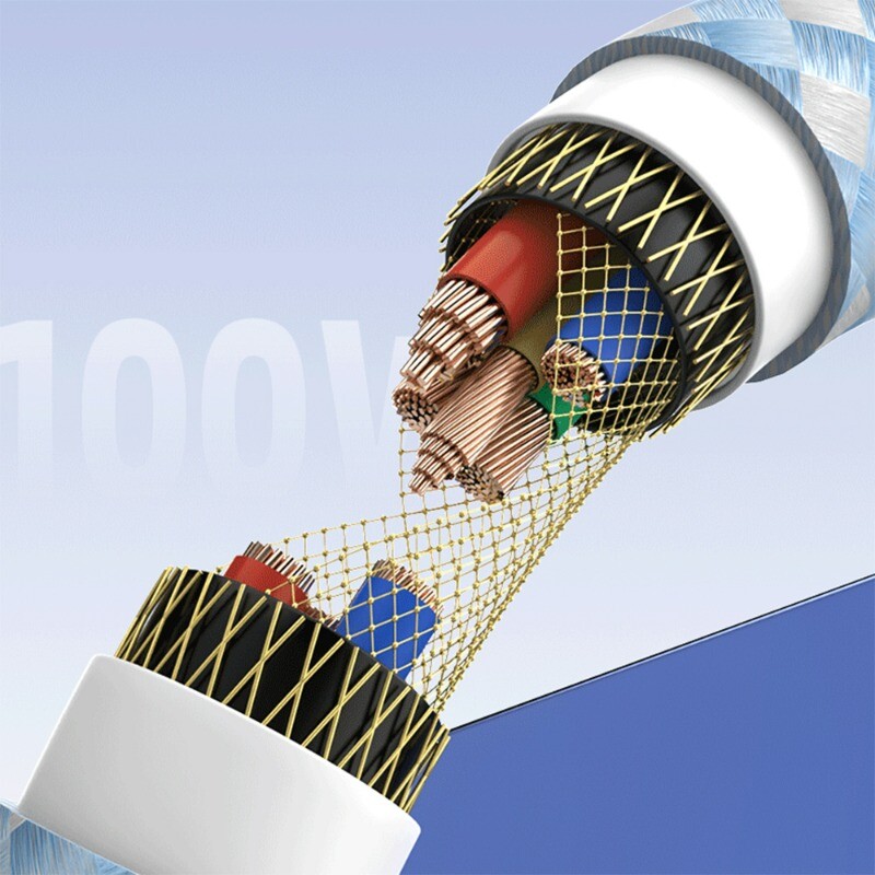 Cablu de date țesut tip C 120w 0,25 M-3 m Cablu de date rapid USB tip C extra lung pentru telefon mobil Cameră VR Android IPhone Universal