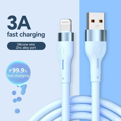 3A USB кабел за бързо зареждане за iPhone 14 11 12 13 Pro X XS Max 6 7 8 Plus SE Кабел за iPad Телефон Зарядно устройство Кабел за данни 1,5/2 м 6 фута