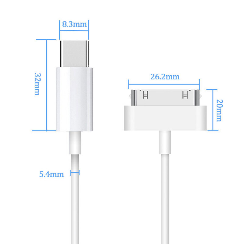 30-pinski kabelski adapter Dodaci Nano Touch Charging Podatkovni kabel Type-c Punjač za IPhone 4 4s 3G 3GS IPad 1 2 3 IPod