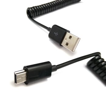 Καλώδιο USB 2.0 σε Mini USB Καλώδιο φόρτισης δεδομένων με σπειροειδή ελατήριο Mini USB 50cm/0.5 m 200cm/2m