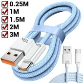 Dugi USB C kabel za mobilni telefon s brzim punjenjem USB A do tipa C najlonski pleteni kabel za Apple Carplay iPhone 16 Xiaomi Huawei prijenosno računalo