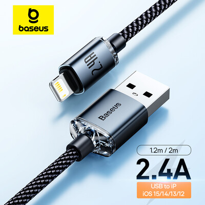 Baseus USB kábel iPhone 14 13 12 Pro Max X XR XS 8 7 6s 6 iPad gyors adattöltő töltőhöz USB vezetékes kábel Mobiltelefon kábelek