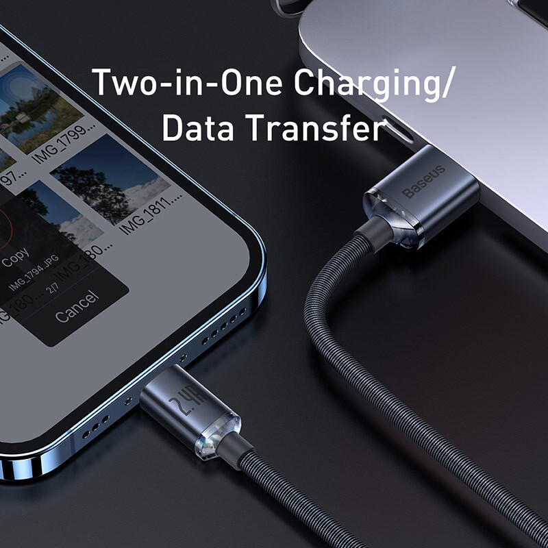 Cablu USB Baseus pentru iPhone 14 13 12 Pro Max X XR XS 8 7 6s 6 iPad Încărcător de încărcare rapidă a datelor Cablu USB Cabluri pentru telefon mobil