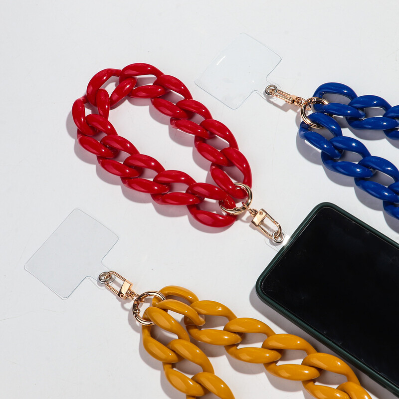 Trend akrilni šareni zdepasti lanac Telefonska traka Lanac za mobilni telefon Prijenosni dodaci za mobitele