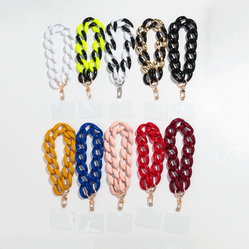 Trend akrilni šareni zdepasti lanac Telefonska traka Lanac za mobilni telefon Prijenosni dodaci za mobitele
