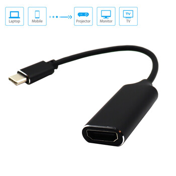 Μετατροπέας προσαρμογέα USB C σε HDMI Τύπος C σε προσαρμογέα HDMI Προσαρμογέας καλωδίου συμβατός με HDMI Μετατροπέας HD-MI 4K USB 3.1 HDTV για Macbook