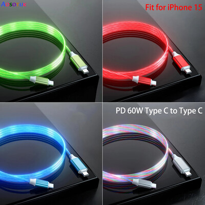 LED PD 60W USB Type C - USB C kábel iPhone 15 Pro Max Xiaomi Huawei gyorstöltőhöz adatkábel USB-C kábel 1m 2m