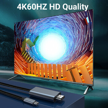 Καλώδιο τύπου C σε HDMI 4K@60Hz/120Hz Καλώδιο USB C σε HDMI συμβατό καλώδιο HDTV για μετατροπέα τηλεόρασης Καλώδια προσαρμογέα MacBook Air iPad USB-C