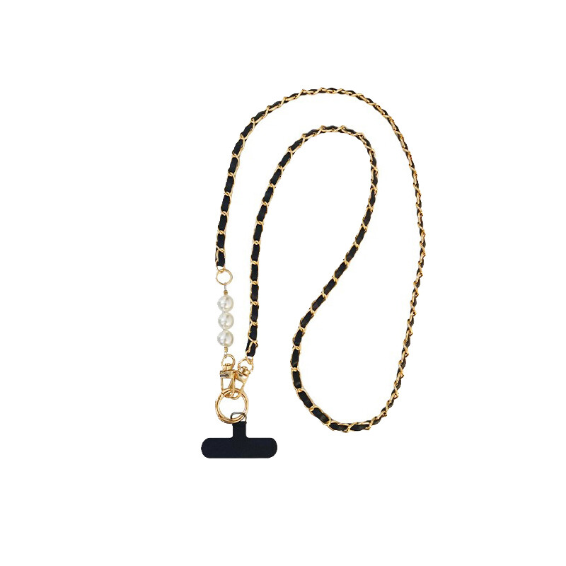 Uzica za telefon Ženski dugi kožni tkani metalni lanac s bisernom torbicom za telefon Univerzalna užeta za telefon Dijagonalna križna torba Dekoracija