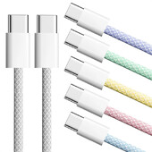 Cablu de încărcare rapidă PD USB C 60W pentru iPhone 15 16 Pro Max 15 16 Plus Samsung Moto OPPO Xiaomi Redmi Cablu împletit tip C dublu 2m