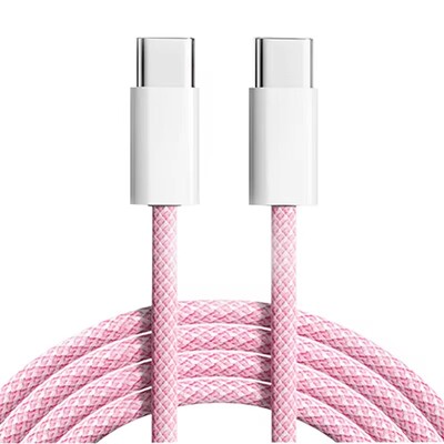 Cablu de încărcare rapidă PD USB C 60W pentru iPhone 15 16 Pro Max 15 16 Plus Samsung Moto OPPO Xiaomi Redmi Cablu împletit tip C dublu 2m