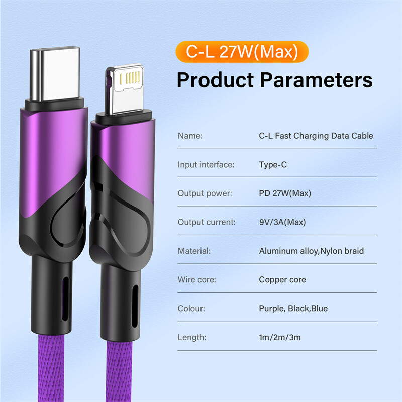 USB C kabel za iPhone 14 13 12 11 Pro Max Xs Xr X 8 Plus iPad MacBook PD 27W punjač za brzo punjenje tipa C za iPhone Žičani kabel 3M