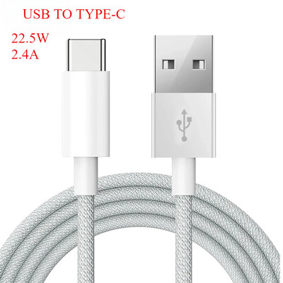 USB C kábel Gyors töltés USB A - C típusú nylon fonott kábel IPhone 15 Huawei Xiaomi 13 Redmi 12 Samsung mobiltelefonhoz