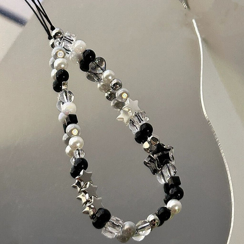 Telefonski lanac s bisernim zvjezdastim perlama Viseći kabel Telefonski privjesci Telefonski remen Ljeto Ručno rađena mobilna vrpca Nakit Poklon