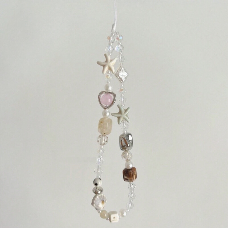 Telefonski lanac s bisernim zvjezdastim perlama Viseći kabel Telefonski privjesci Telefonski remen Ljeto Ručno rađena mobilna vrpca Nakit Poklon