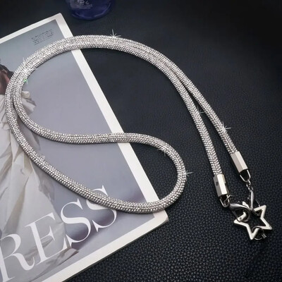 Kratki/dugi stilski svjetlucavi remen za telefon s vještačkim dijamantima Luksuzni zvjezdani lanac za mobitel Anti Loss Bling Bling remen za mobilni telefon