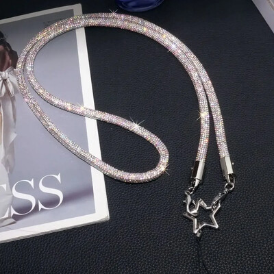 Kratki/dugi stilski svjetlucavi remen za telefon s vještačkim dijamantima Luksuzni zvjezdani lanac za mobitel Anti Loss Bling Bling remen za mobilni telefon