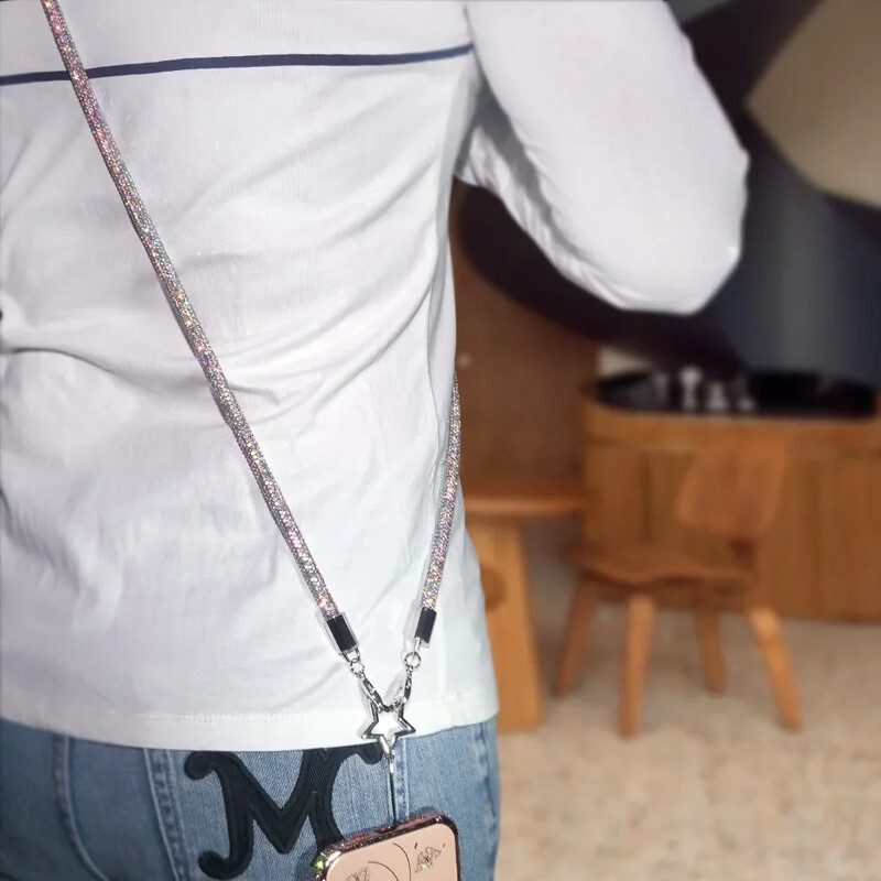 Kratki/dugi stilski svjetlucavi remen za telefon s vještačkim dijamantima Luksuzni zvjezdani lanac za mobitel Anti Loss Bling Bling remen za mobilni telefon