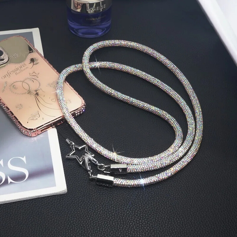 Kratki/dugi stilski svjetlucavi remen za telefon s vještačkim dijamantima Luksuzni zvjezdani lanac za mobitel Anti Loss Bling Bling remen za mobilni telefon
