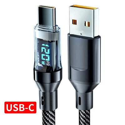 120W двоен USB C кабел за цифров дисплей PD Бързо зареждане USB Type C към Type-C кабел за iPhone 15 Pro Max Plus Xiaomi Macbook iPad
