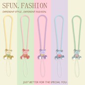 Crystal Bear Темперамент Цвете Силиконов ремък за мобилен телефон Каишка за китка Калъф за слушалки Въже Ключодържател Момичета Студенти