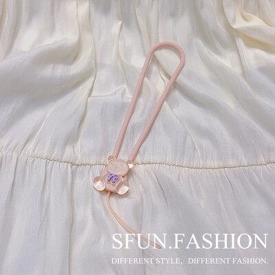 Crystal Bear Темперамент Цвете Силиконов ремък за мобилен телефон Каишка за китка Калъф за слушалки Въже Ключодържател Момичета Студенти