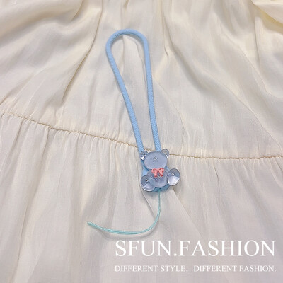 Crystal Bear Темперамент Цвете Силиконов ремък за мобилен телефон Каишка за китка Калъф за слушалки Въже Ключодържател Момичета Студенти