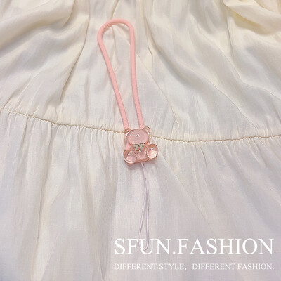 Crystal Bear Темперамент Цвете Силиконов ремък за мобилен телефон Каишка за китка Калъф за слушалки Въже Ключодържател Момичета Студенти