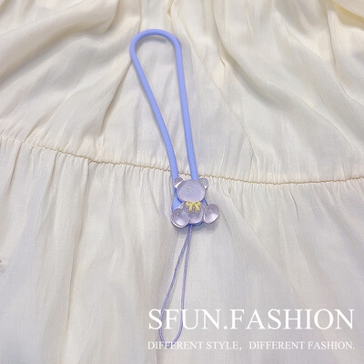 Crystal Bear Темперамент Цвете Силиконов ремък за мобилен телефон Каишка за китка Калъф за слушалки Въже Ключодържател Момичета Студенти