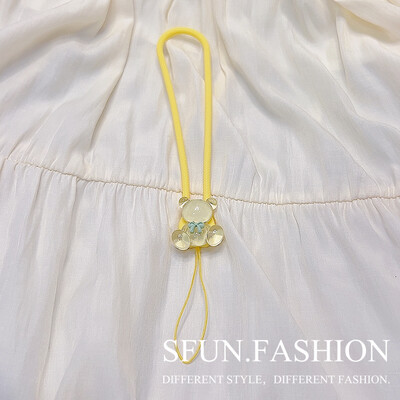 Crystal Bear Темперамент Цвете Силиконов ремък за мобилен телефон Каишка за китка Калъф за слушалки Въже Ключодържател Момичета Студенти