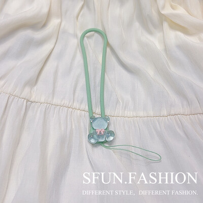 Crystal Bear Темперамент Цвете Силиконов ремък за мобилен телефон Каишка за китка Калъф за слушалки Въже Ключодържател Момичета Студенти