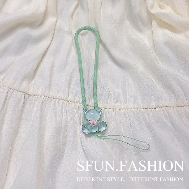 Crystal Bear Темперамент Цвете Силиконов ремък за мобилен телефон Каишка за китка Калъф за слушалки Въже Ключодържател Момичета Студенти