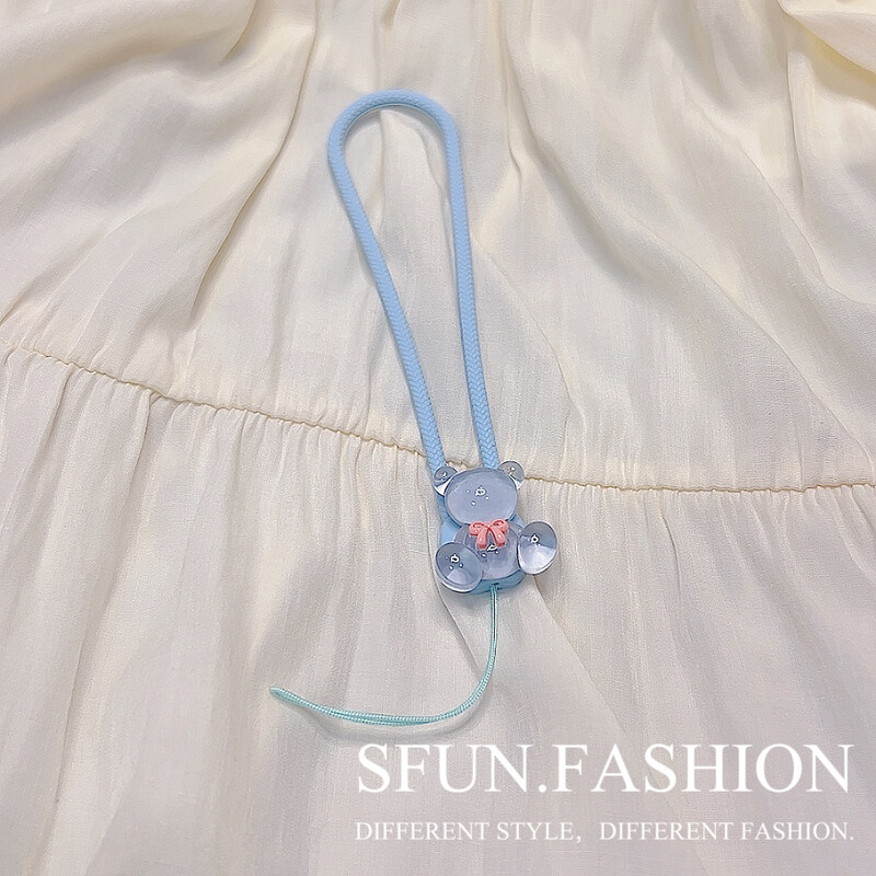 Crystal Bear Темперамент Цвете Силиконов ремък за мобилен телефон Каишка за китка Калъф за слушалки Въже Ключодържател Момичета Студенти