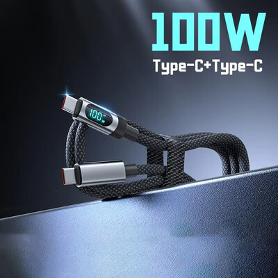 1M 2M TYPE C super brzi kabel za punjenje za Iphone 16 Xiaomi Huawei Samsung USB C kabel za punjenje 5A LED digitalni zaslon podatkovni kabel