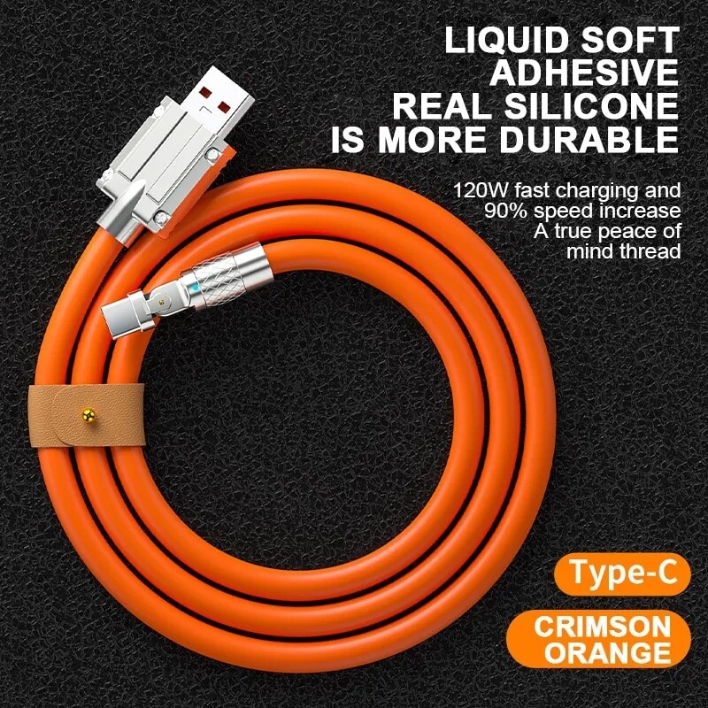 120W 7A brzo punjenje USB tipa C kabel 180 stupnjeva rotirajući koljeni kabel za igru za Xiaomi Redmi Honor telefon punjač USB C kabel