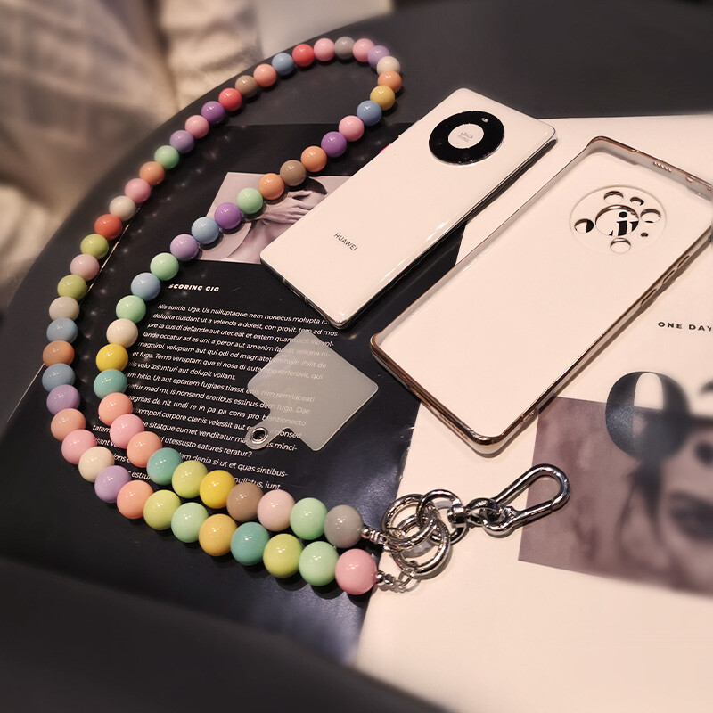 Modni biserni remen za telefon Šareni privjesak za nošenje oko tijela Dugi lanac za spremnik Kabel za mobilni telefon Ogrlica Uže od perli