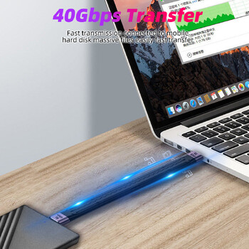 Καλώδιο δεδομένων USB 4.0 Gen3 PD 100W 5A Γρήγορη φόρτιση USB C σε τύπου C Καλώδιο Thunderbolt 3 4K@60Hz Καλώδιο USB Tipo C 40Gbps Καλώδιο δεδομένων