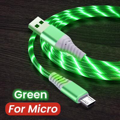 MVQF 5A Kabel za brzo punjenje Svjetleći LED kabel Micro USB TypeC podatkovni kabel Protočno svjetlo Streamer LED USB C kabel za Huawei Xiaomi