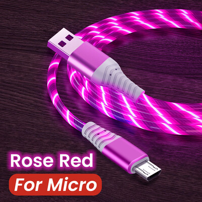 MVQF 5A Kabel za brzo punjenje Svjetleći LED kabel Micro USB TypeC podatkovni kabel Protočno svjetlo Streamer LED USB C kabel za Huawei Xiaomi