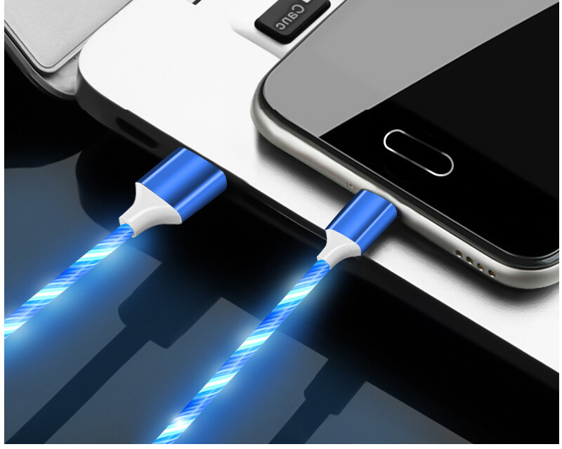MVQF 5A Kabel za brzo punjenje Svjetleći LED kabel Micro USB TypeC podatkovni kabel Protočno svjetlo Streamer LED USB C kabel za Huawei Xiaomi