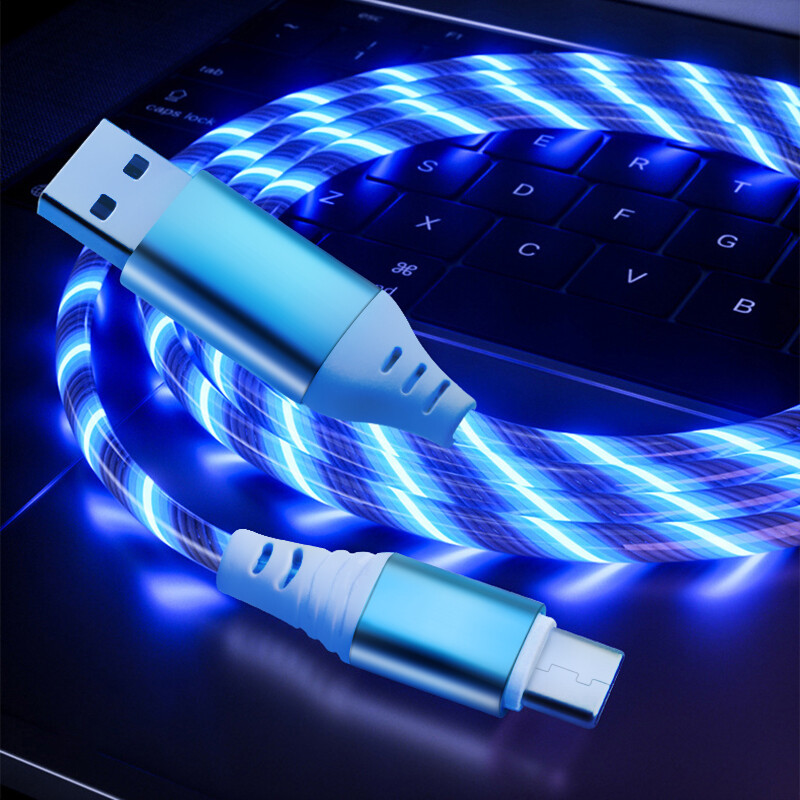 MVQF 5A Kabel za brzo punjenje Svjetleći LED kabel Micro USB TypeC podatkovni kabel Protočno svjetlo Streamer LED USB C kabel za Huawei Xiaomi