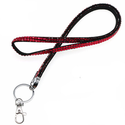 Rhinestone'i kristallist kaelapaela rinnamärk ID-kaardi hoidja, pikk kaelarihm, sädelev klamber Mobiiltelefoni kaelarihmad, mitmevärvilised naistele