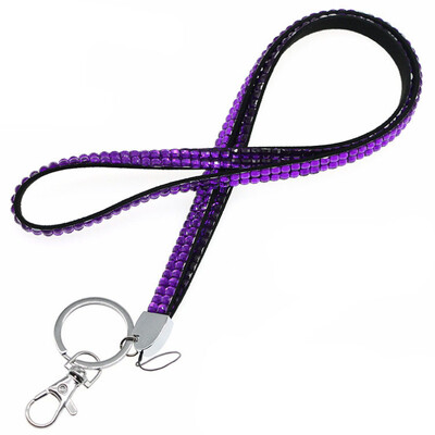 Rhinestone'i kristallist kaelapaela rinnamärk ID-kaardi hoidja, pikk kaelarihm, sädelev klamber Mobiiltelefoni kaelarihmad, mitmevärvilised naistele