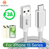 USB C кабел за iPhone 15 Pro max USB A към Type C Кабел за бързо зареждане за Xiaomi Samsung MacBook iPad 3A Кабел за данни на мобилен телефон