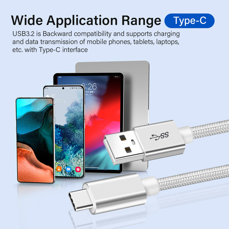 USB C кабел за iPhone 15 Pro max USB A към Type C Кабел за бързо зареждане за Xiaomi Samsung MacBook iPad 3A Кабел за данни на мобилен телефон
