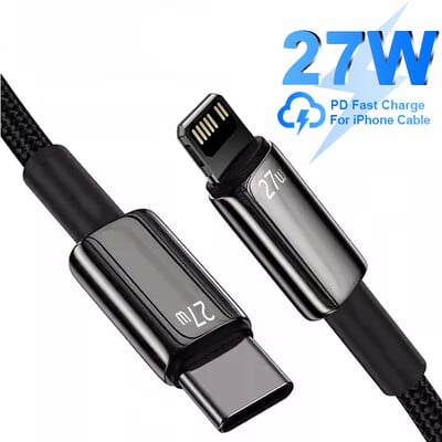 Cablu de încărcare USB C pentru Apple PD 27W pentru iPhone 14 13 12 11 Pro Max Mini X XS XR 7 8 Plus Accesorii pentru cablu de încărcare rapidă de tip C