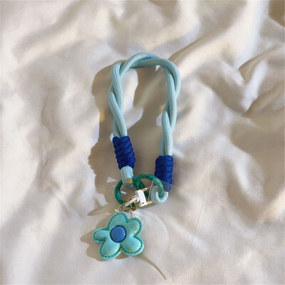 Slatki kožni cvjetni remen za telefonsku vrpcu za vrpcu za vješanje lančanog prstena Kabel s zakrpom Remen za ručni zglob Držač telefona Odvojivo uže