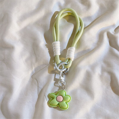 Slatki kožni cvjetni remen za telefonsku vrpcu za vrpcu za vješanje lančanog prstena Kabel s zakrpom Remen za ručni zglob Držač telefona Odvojivo uže