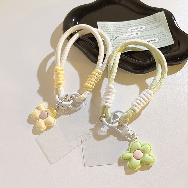 Slatki kožni cvjetni remen za telefonsku vrpcu za vrpcu za vješanje lančanog prstena Kabel s zakrpom Remen za ručni zglob Držač telefona Odvojivo uže