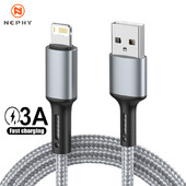USB kabel za iPhone 14 13 12 11 Pro Max Xs X XR 5 SE 2 8 7 6 6s Plus Apple iPad 3A Brzo punjenje podatkovni kabel Punjač duga žica 3m